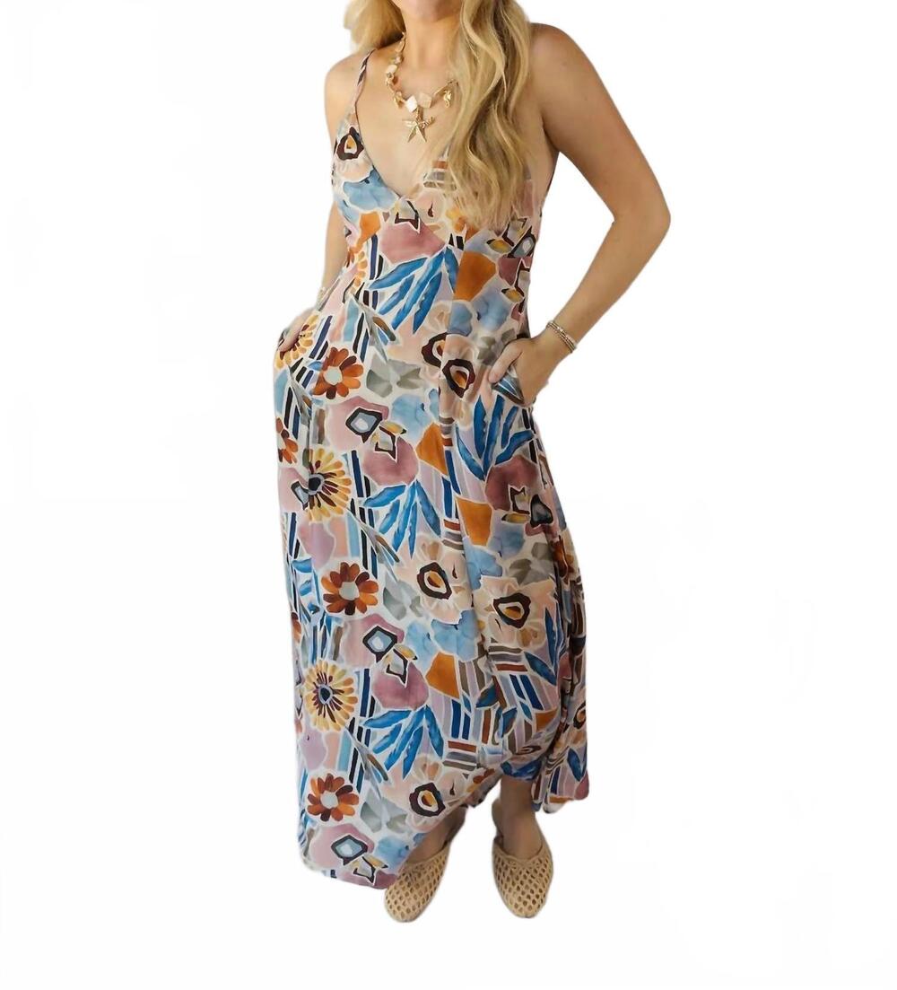 NEW ILLA ILLA raelyn printed maxi dress in multi